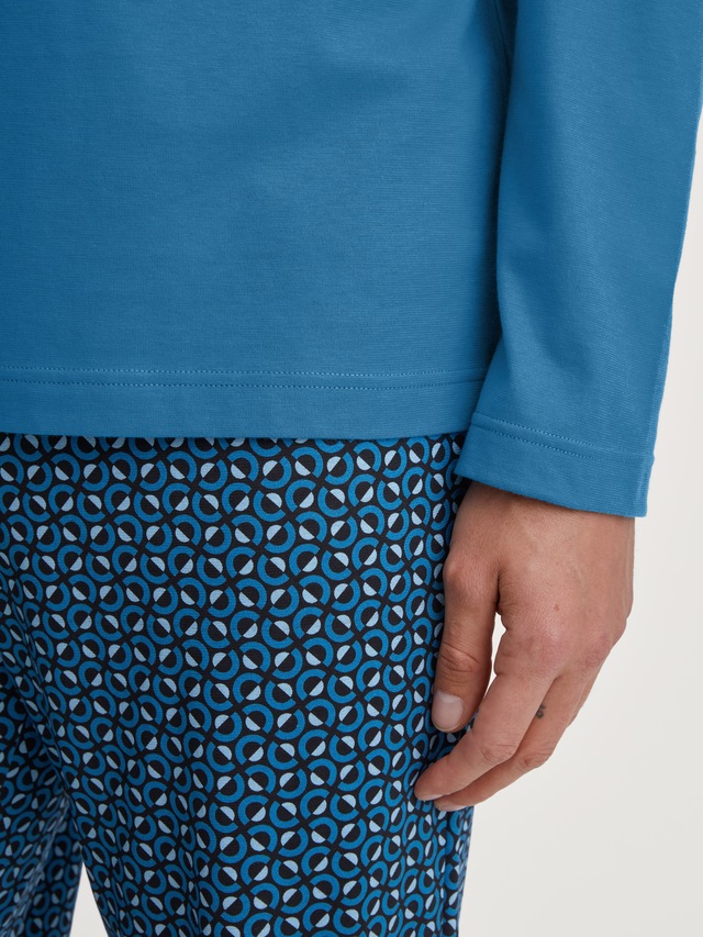 CALIDA Schlafanzug »Relax Imprint 2« 2 atmungsaktiv, Cotton, leicht, weicher Single-Jersey