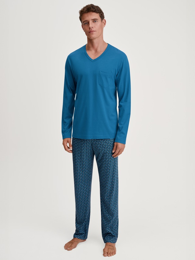 CALIDA Schlafanzug »Relax Imprint 2« 2 atmungsaktiv, Cotton, leicht, weicher Single-Jersey