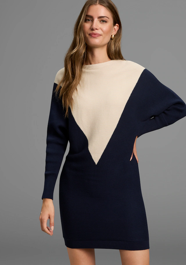Laura Scott Strickkleid zweifarbig, aus weicher Baumwollmisch-Qualität