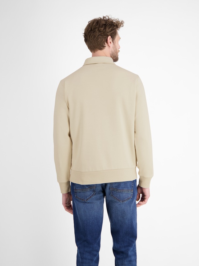 LERROS Langarm-Poloshirt »FELPA« Sweatshirt mit Knopfleiste
