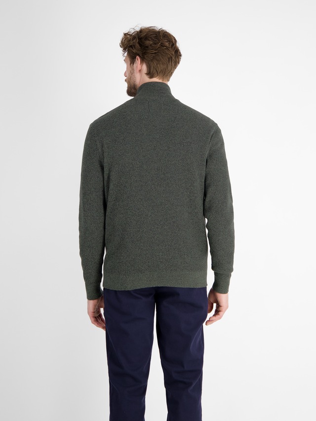 LERROS Strickpullover mit Troyer-Reißverschluss, Stehkragen