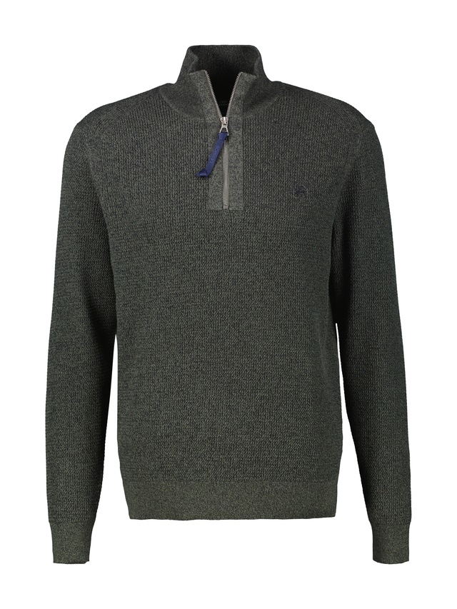 LERROS Strickpullover mit Troyer-Reißverschluss, Stehkragen