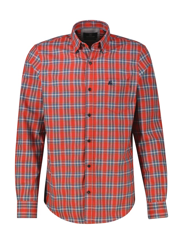 LERROS Karohemd langarm, mit Button-Down-Kragen