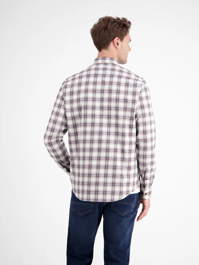 LERROS Karohemd langarm, mit Button-Down-Kragen