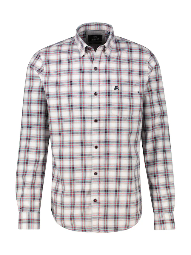 LERROS Karohemd langarm, mit Button-Down-Kragen