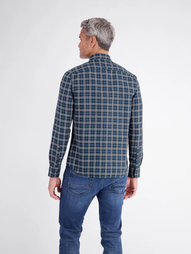 LERROS Karohemd langarm, mit Button-Down-Kragen