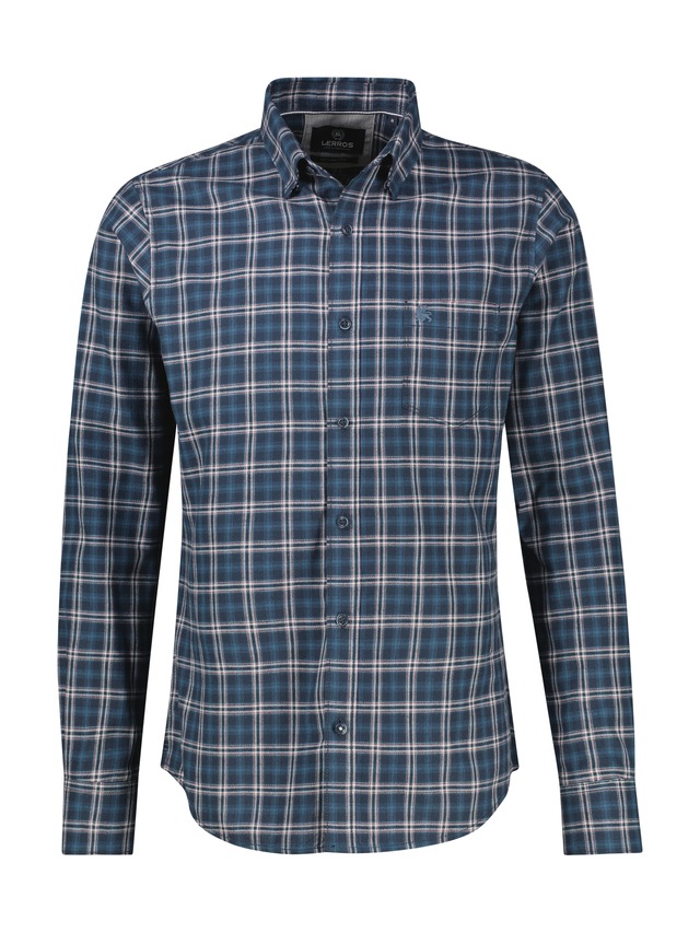 LERROS Karohemd langarm, mit Button-Down-Kragen