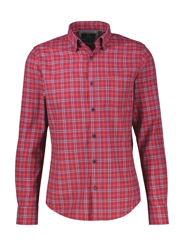 LERROS Karohemd langarm, mit Button-Down-Kragen