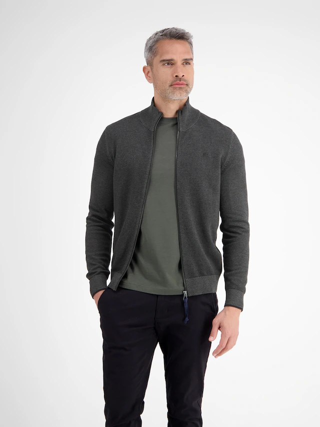 LERROS Strickjacke mit Reißverschluss und Strehkragen