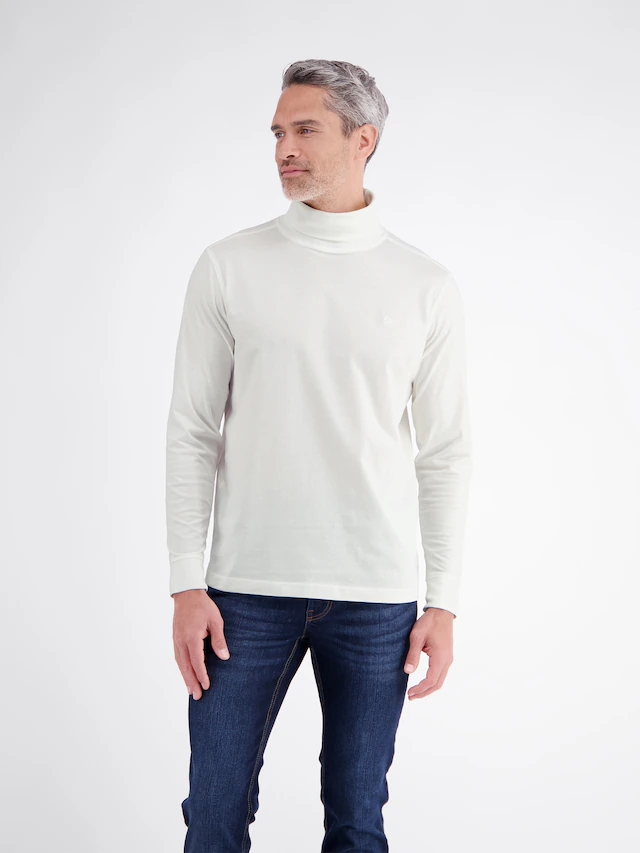 LERROS Rollkragenshirt mit Logo Stickerei
