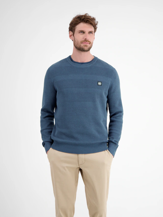 LERROS Strickpullover mit Logo Stickerei