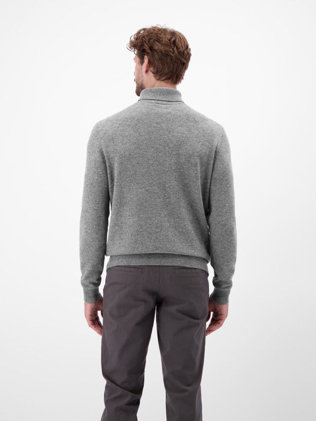 LERROS Rollkragenpullover mit Logo-Stickerei und aus Schurwolle mit Kaschmir