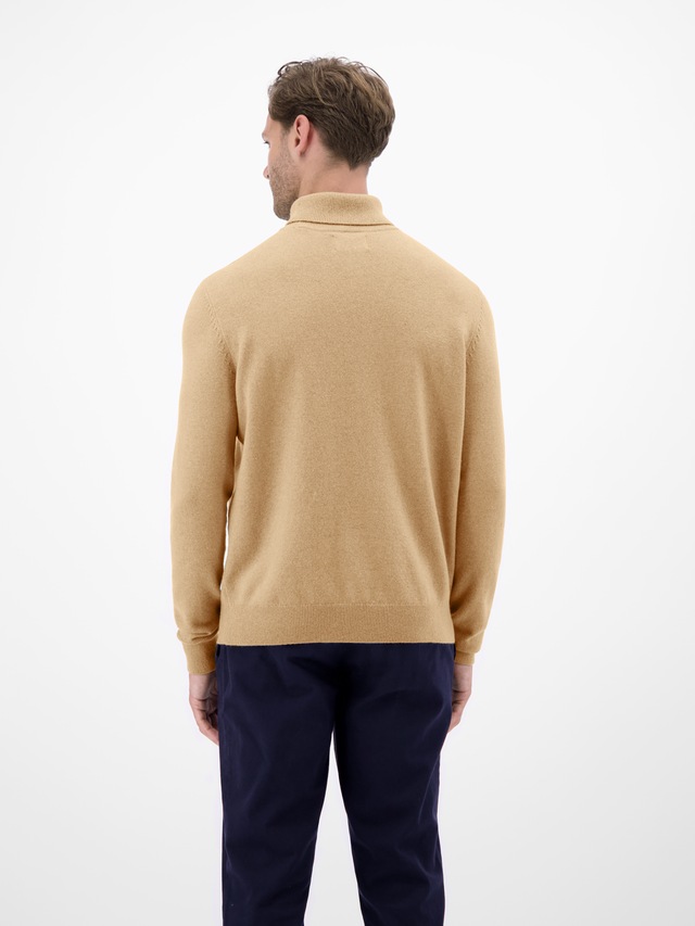LERROS Rollkragenpullover mit Logo-Stickerei und aus Schurwolle mit Kaschmir