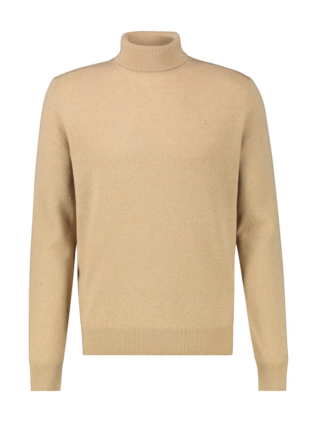 LERROS Rollkragenpullover mit Logo-Stickerei und aus Schurwolle mit Kaschmir