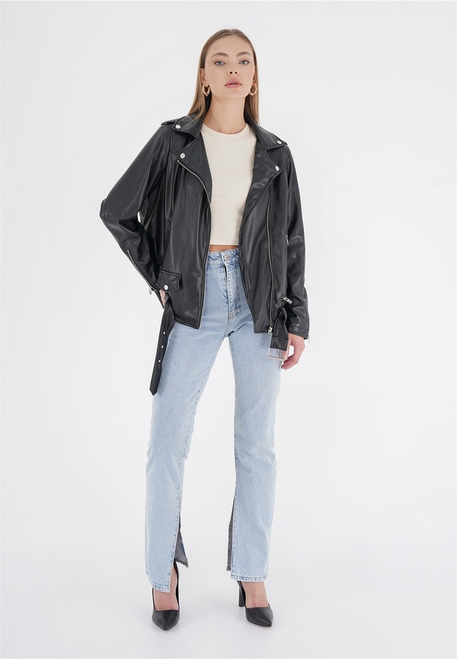 freshlions Lederimitatjacke »Nela« 1 Stk. tlg. in angesagter Kunstleder-Optik