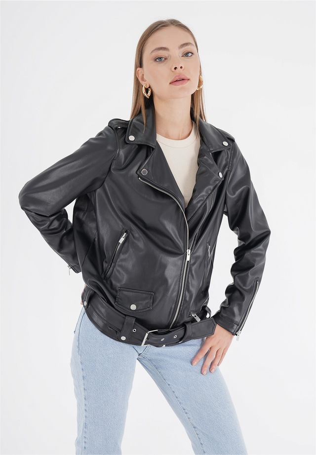 freshlions Lederimitatjacke »Nela« 1 Stk. tlg. in angesagter Kunstleder-Optik