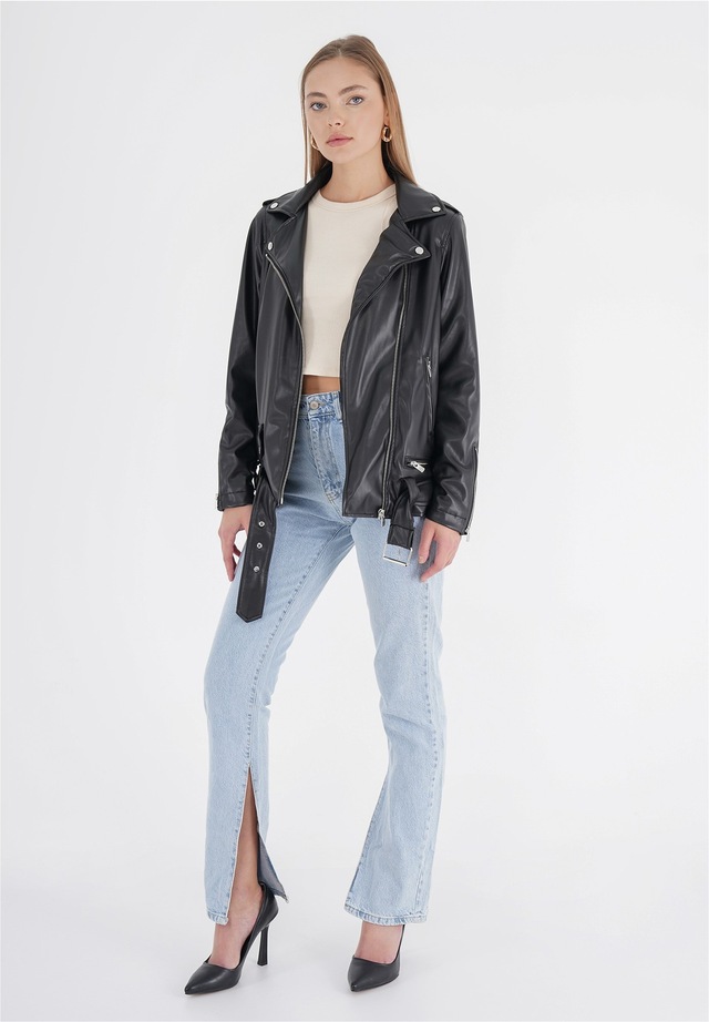 freshlions Lederimitatjacke »Nela« 1 Stk. tlg. in angesagter Kunstleder-Optik