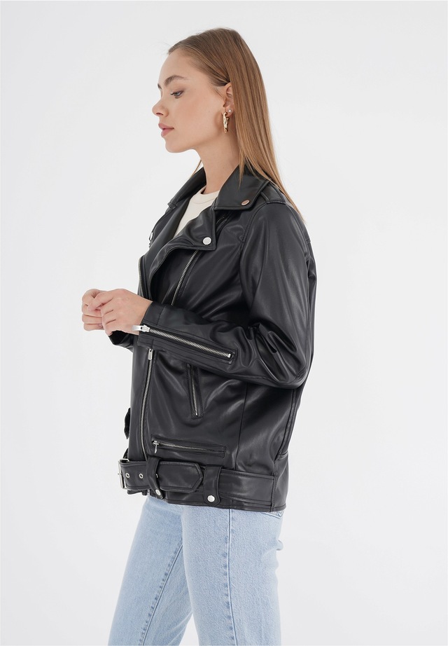freshlions Lederimitatjacke »Nela« 1 Stk. tlg. in angesagter Kunstleder-Optik