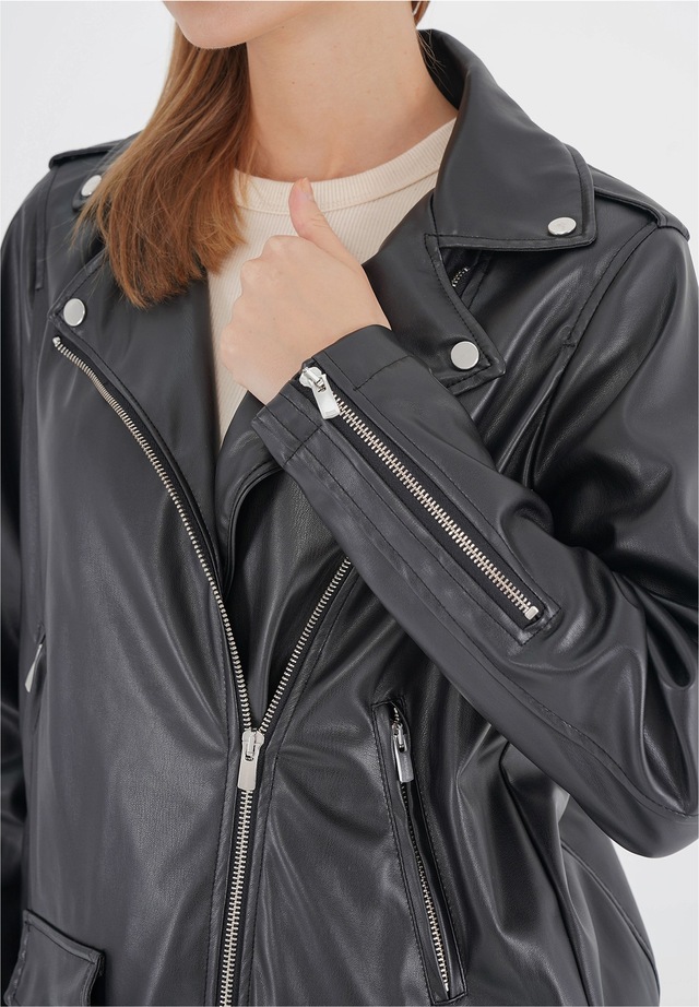 freshlions Lederimitatjacke »Nela« 1 Stk. tlg. in angesagter Kunstleder-Optik