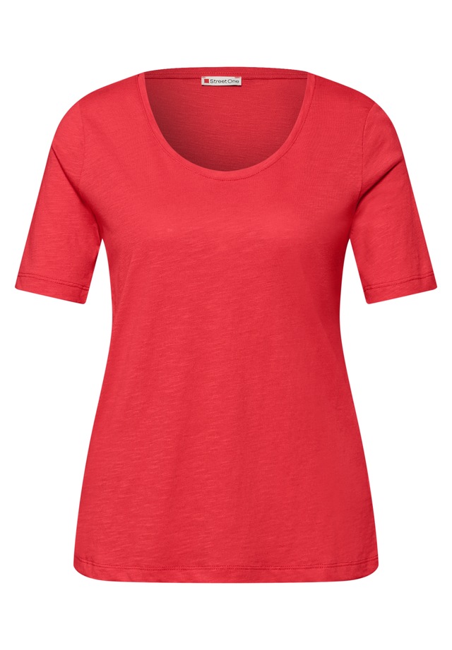 STREET ONE V-Shirt mit abgerundetem V-Ausschnitt