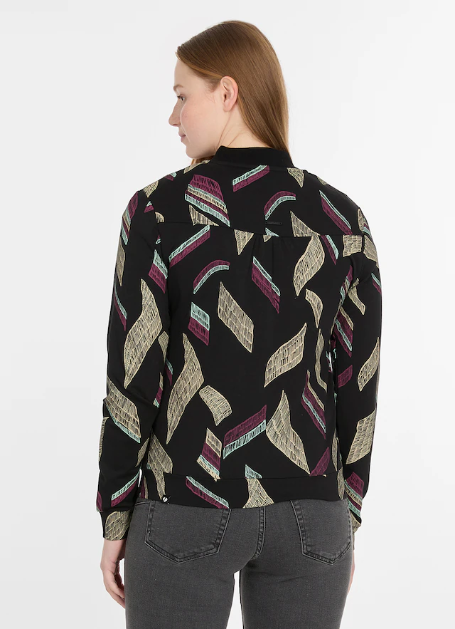 Ragwear Sweatjacke »KENIANE PRINT« mit Reißverschluss, aus Polyester, Viskose und Elasthan, Langarm