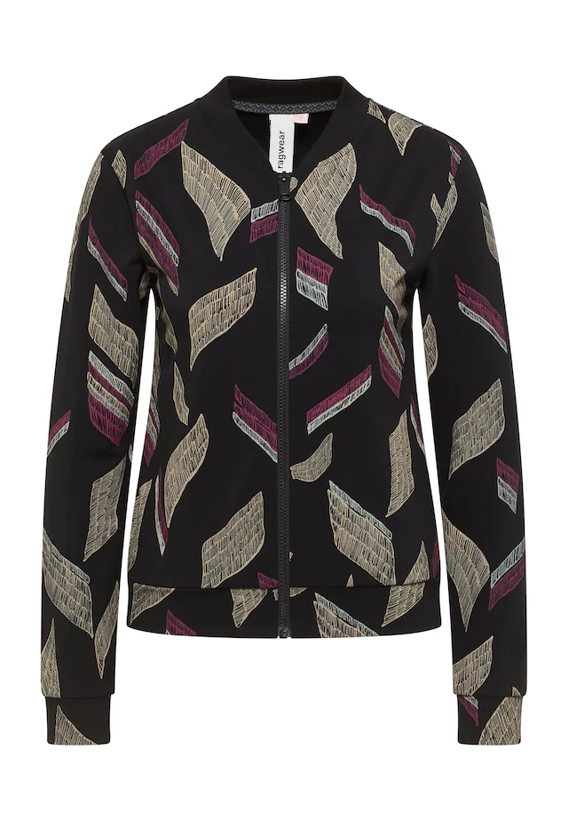 Ragwear Sweatjacke »KENIANE PRINT« mit Reißverschluss, aus Polyester, Viskose und Elasthan, Langarm