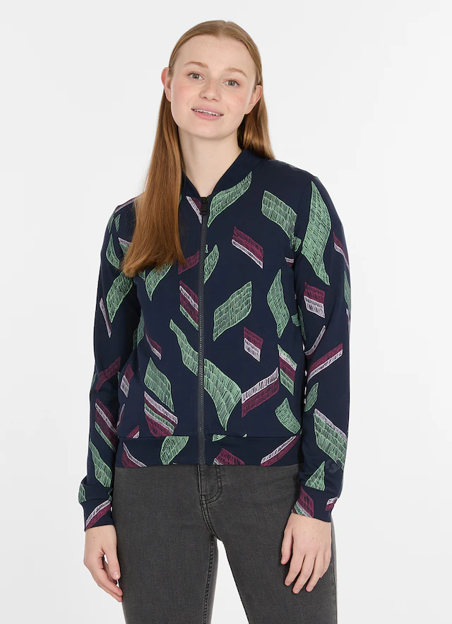 Ragwear Sweatjacke »KENIANE PRINT« mit Reißverschluss, aus Polyester, Viskose und Elasthan, Langarm