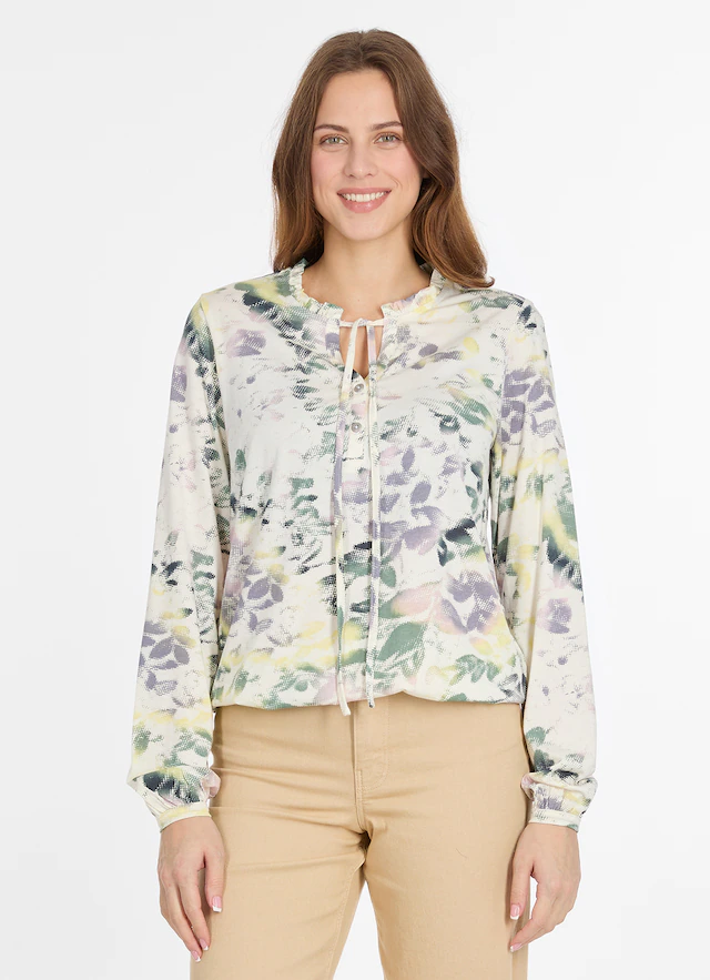 Ragwear Langarmshirt »ONELIA PRINT« mit Rundhalsausschnitt, aus Baumwolle und Modal, in Jersey-Qualität