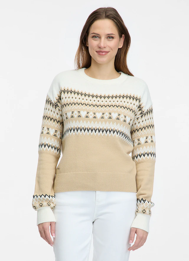 Ragwear Rundhalspullover »OSLANA« mit Jacquard Strickmuster, Rundhals, normale Passform