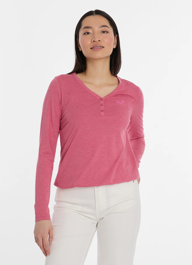 Ragwear Langarmshirt »PINKKI« mit kurzer Knopfleiste