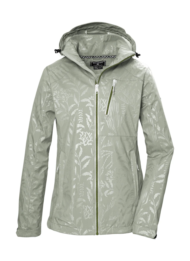 Killtec Softshelljacke »KOS 122 WMN SFTSHLL JCKT FLORAL« Softshelljacke: Wind- und wasserdicht, atmungsaktiv, Kapuze abzippbar