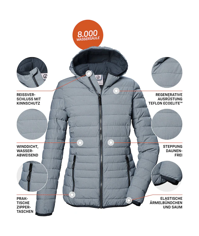 G.I.G.A. DX by killtec Steppjacke »GS 65 WMN QLTD JCKT« Leichte Steppjacke: wasserabweisend, winddicht, elastische Bündchen