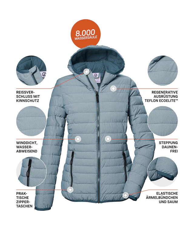 G.I.G.A. DX by killtec Steppjacke »GS 65 WMN QLTD JCKT« Leichte Steppjacke: wasserabweisend, winddicht, elastische Bündchen