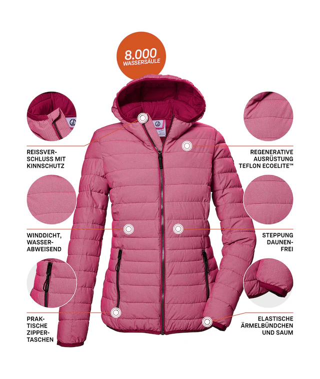 G.I.G.A. DX by killtec Steppjacke »GS 65 WMN QLTD JCKT« Leichte Steppjacke: wasserabweisend, winddicht, elastische Bündchen