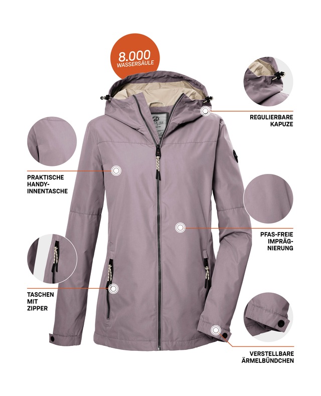 G.I.G.A. DX by killtec Funktionsjacke »GS 71 WMN JCKT« Damenjacke: wasserdicht, winddicht, verstellbar, Kapuze