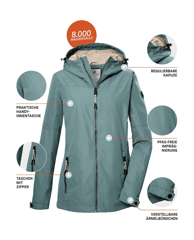 G.I.G.A. DX by killtec Funktionsjacke »GS 71 WMN JCKT« Damenjacke: wasserdicht, winddicht, verstellbar, Kapuze