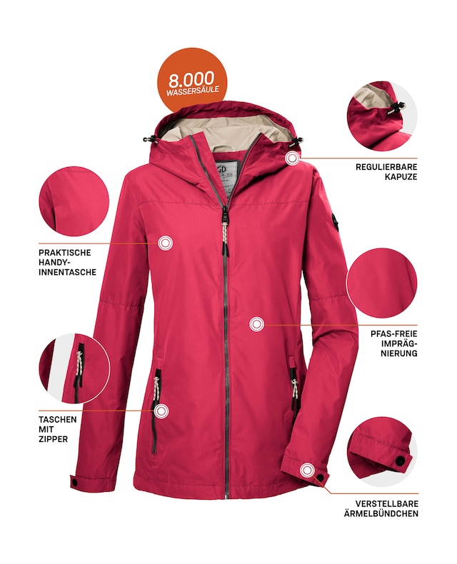 G.I.G.A. DX by killtec Funktionsjacke »GS 71 WMN JCKT« Damenjacke: wasserdicht, winddicht, verstellbar, Kapuze