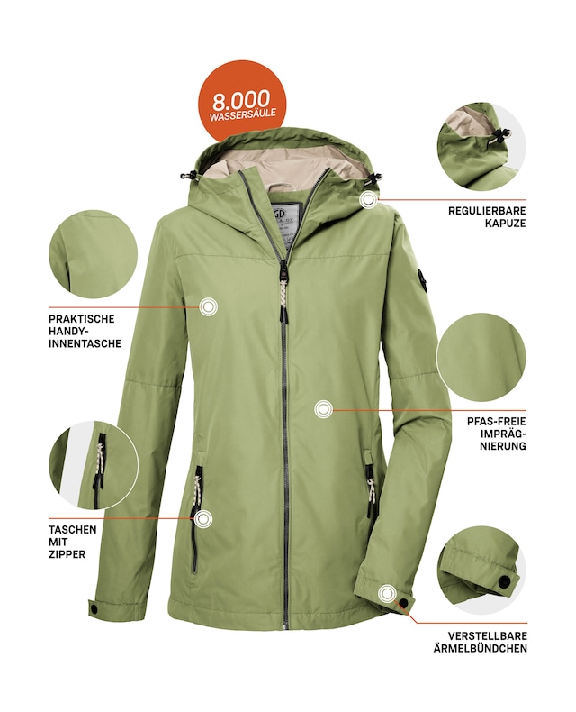 G.I.G.A. DX by killtec Funktionsjacke »GS 71 WMN JCKT« Damenjacke: wasserdicht, winddicht, verstellbar, Kapuze