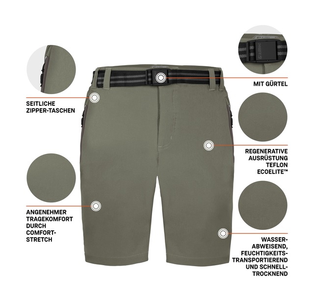 Killtec Bermudas »KOS 20 MN BRMDS« Herren Funktionsbermudas: wasserabweisend, schnelltrocknend