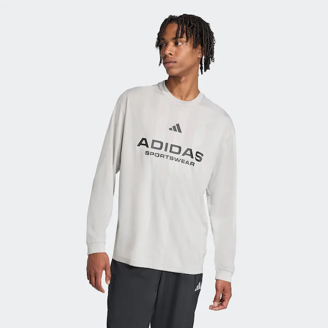 adidas Sportswear Langarmshirt »LANGÄRMELIGES JERSEY AUS JACQUARD«