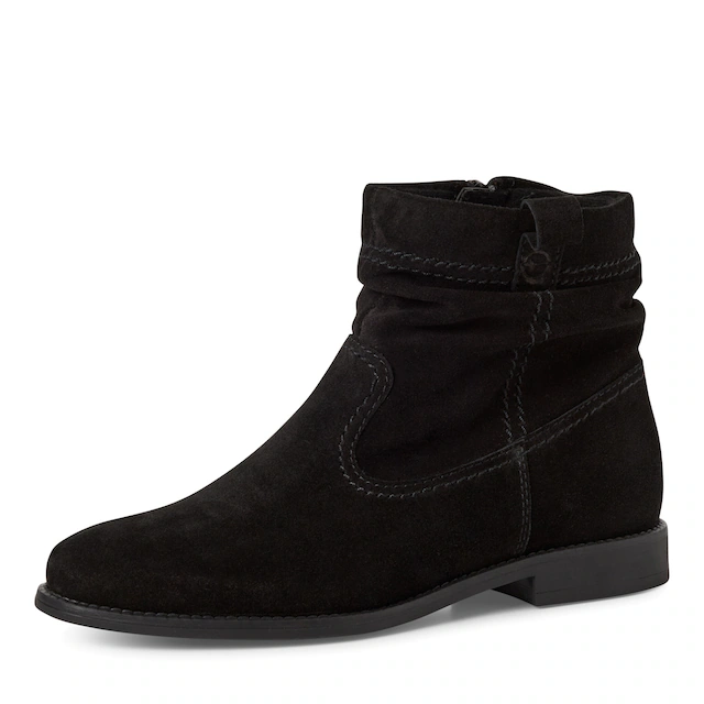 Tamaris Stiefelette Blockabsatz, Boots mit Falten im slouchy Look