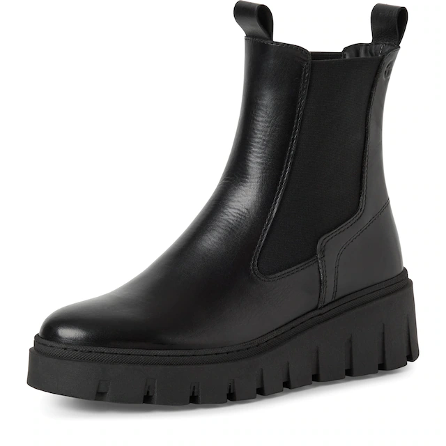 Tamaris Chelseaboots Stiefelette, Schlupfschuh mit T-Logoprägung
