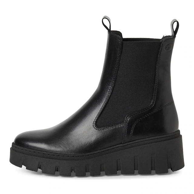Tamaris Chelseaboots Stiefelette, Schlupfschuh mit T-Logoprägung