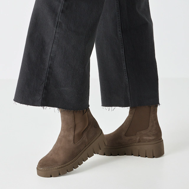 Tamaris Chelseaboots Stiefelette, Schlupfschuh mit T-Logoprägung