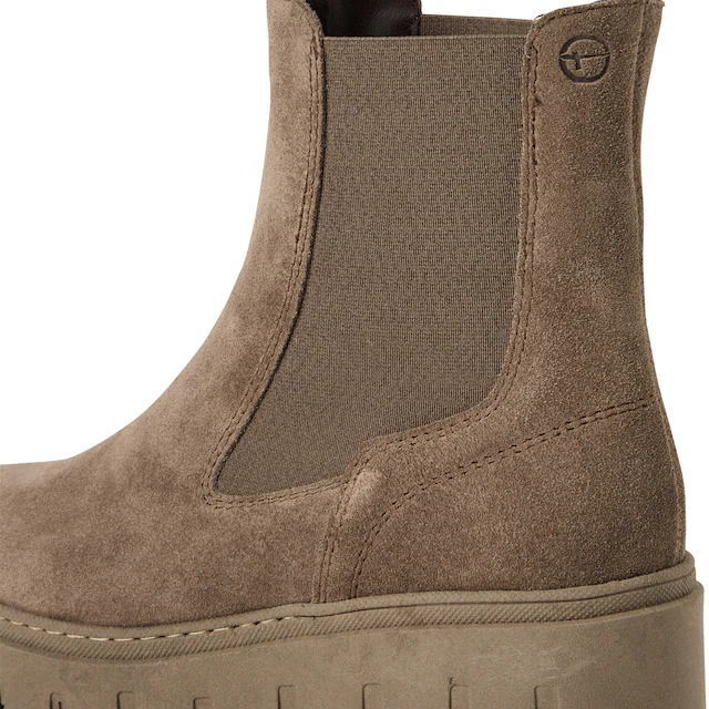 Tamaris Chelseaboots Stiefelette, Schlupfschuh mit T-Logoprägung
