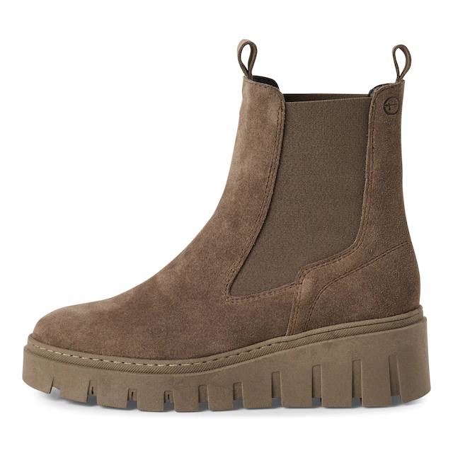 Tamaris Chelseaboots Stiefelette, Schlupfschuh mit T-Logoprägung