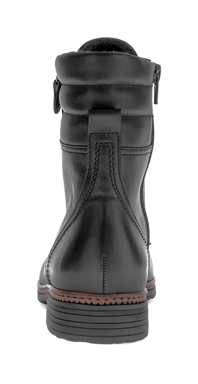 Gabor Schnürstiefelette , Blockabsatz, Schnürboots mit Zierreißverschluss an der Außenseite