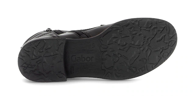Gabor Schnürstiefelette , Blockabsatz, Schnürboots mit Zierreißverschluss an der Außenseite