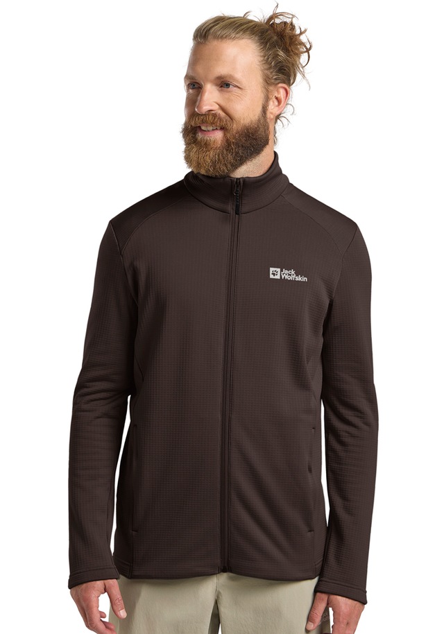 Jack Wolfskin Fleecejacke »KOLBENBERG FZ M« aus Gitterfleece, atmungsaktiv, elastisch, weich
