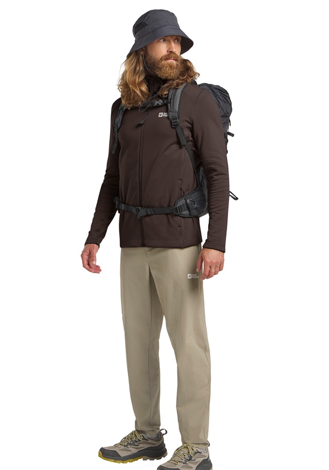 Jack Wolfskin Fleecejacke »KOLBENBERG FZ M« aus Gitterfleece, atmungsaktiv, elastisch, weich